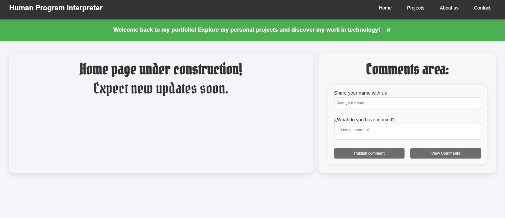 Project Two Screenshot